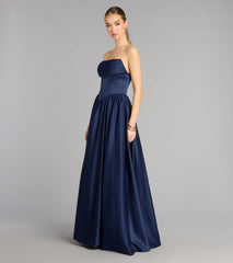 Ivana Satin Ball Gown With Pockets
