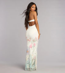Jenna Floral Bead Mermaid Formal Dress
