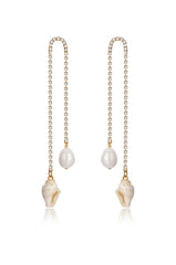 Balanced Shell and Pearl Earrings