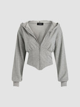 Solid Hooded Corset Hoodie