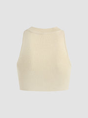 Solid Cut Out Knit Tank Top