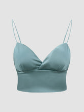 Solid Satin Shirred Tank Top