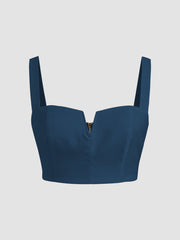 Solid V-Wire Crop Tank Top
