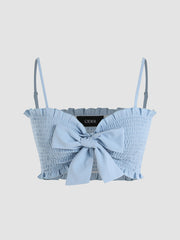 Solid Bowknot Tank Top