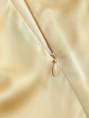 Solid Satin Ruched Mini Dress