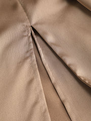 Satin Tie Front Slit Midi Skirt