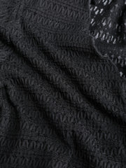 Solid Texture Crop Cardigan
