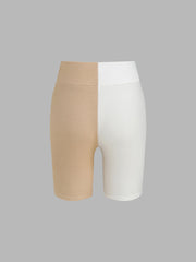 Patchwork Elasticated Midi Shorts