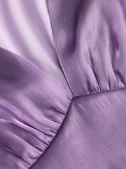 Solid Mesh V-neck Short Dress