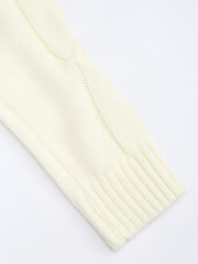 Solid Turtleneck Texture Knitted Crop Top