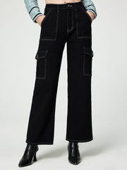 Alessia Solid Cargo Jeans
