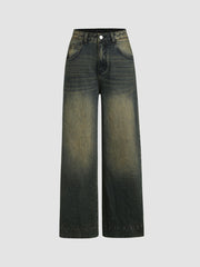 Mid Waist Baggy Jeans