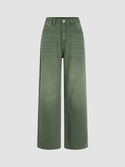 Honey Denim Mid Rise Solid Straight Leg Jeans