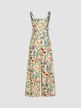 Lightweight Corduroy Floral Button Wide Leg Jumpsuit
