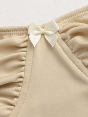 Shirred Bow Knotted Bodysuit