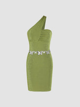 Asymmetrical Butterfly Detail Knit Mini Dress