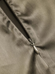 Solid Drawstring Satin Mini Shirt Dress