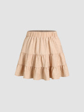 Solid Ruffle Tiered Mini Skirt
