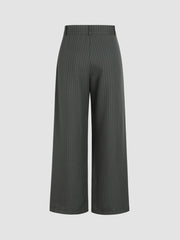 High Rise Pleated Wide Leg Trousers