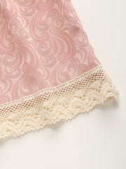 Paisley Lace Trim Tiered Maxi Skirt