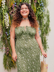 Floral Mermaid Knotted Maxi Dress Curve & Plus