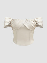 Satin Off-shoulder Corset Top