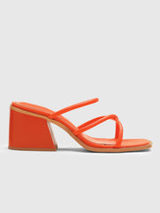 Chunky Heeled Cross Strap Sandals