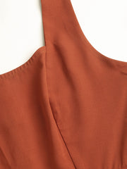 Halter Knotted Pleated Wide Leg Jumpsuit