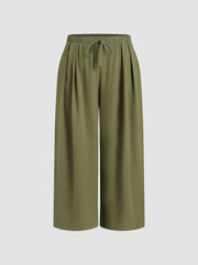 Elastic Waist Wide Leg Trousers Curve & Plus