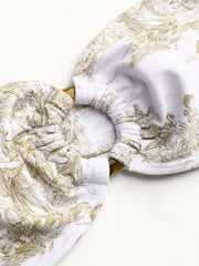 Toile de Jouy O-Ring Bandeau Bikini Top