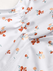 V-neck Floral Bikini Top Curve & Plus