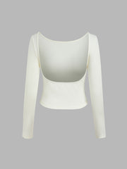 Round Neckline Long Sleeve Top