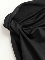 Knotted Ruched Crop Tank Top & Maxi Skirt Set
