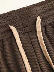 Ruched Tank Crop Top & Elastic Waist Knotted Trousers Set