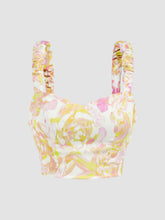 Floral Shirred Crop Cami Top
