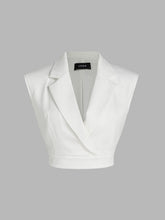 Collared V-Neck Cropped Waistcoat
