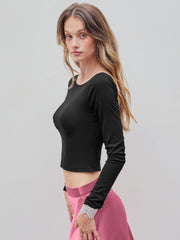 Round Neckline Long Sleeve Top