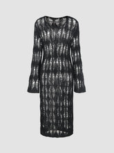 Knit Round Neckline Solid Hollow Out Dress