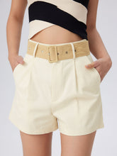 Solid Mini Shorts With Belt