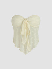 Floral Tie Front Tube Top
