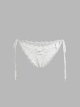 Flower Detail Tie Side Knitted Bikini Bottom