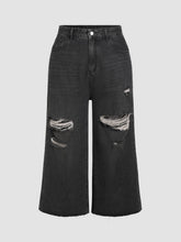 High Waist Ripped Straight Leg Jeans Curve & Plus