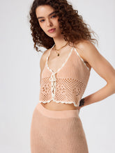 Knit Halter Bowknot Crop Cami Top