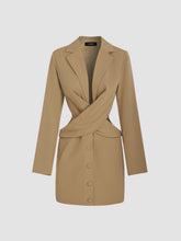 Collar Solid Twist Button Blazer