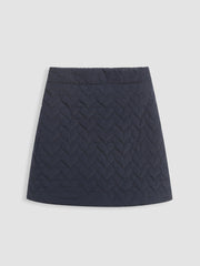 Mid Waist Quilted Heart Geometric Mini Skirt
