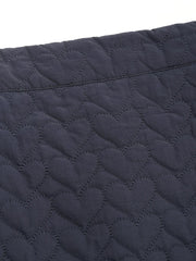 Mid Waist Quilted Heart Geometric Mini Skirt