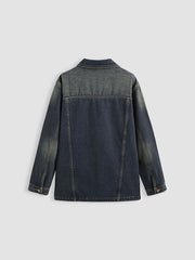 Denim Collar Button Jacket