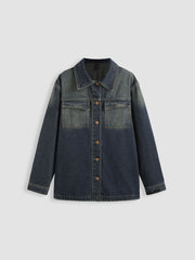 Denim Collar Button Jacket