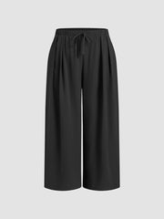 Elastic Waist Wide Leg Trousers Curve & Plus