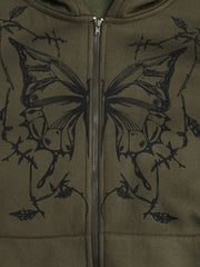 Terry Graphic Butterfly Hoodie